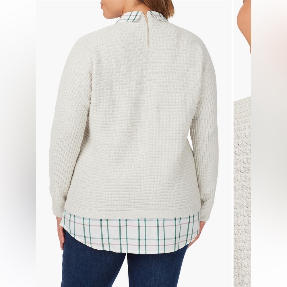 Foxcroft NYC Collared Sweater Top Women’s Size 2X - Picture 9 of 9